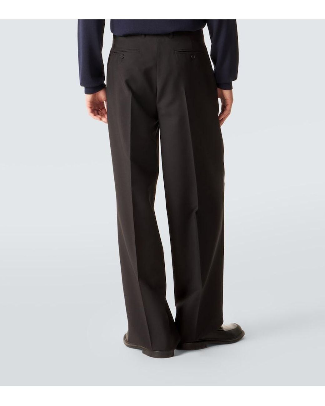 Givenchy Black Wool And Mohair Straight Pants for men