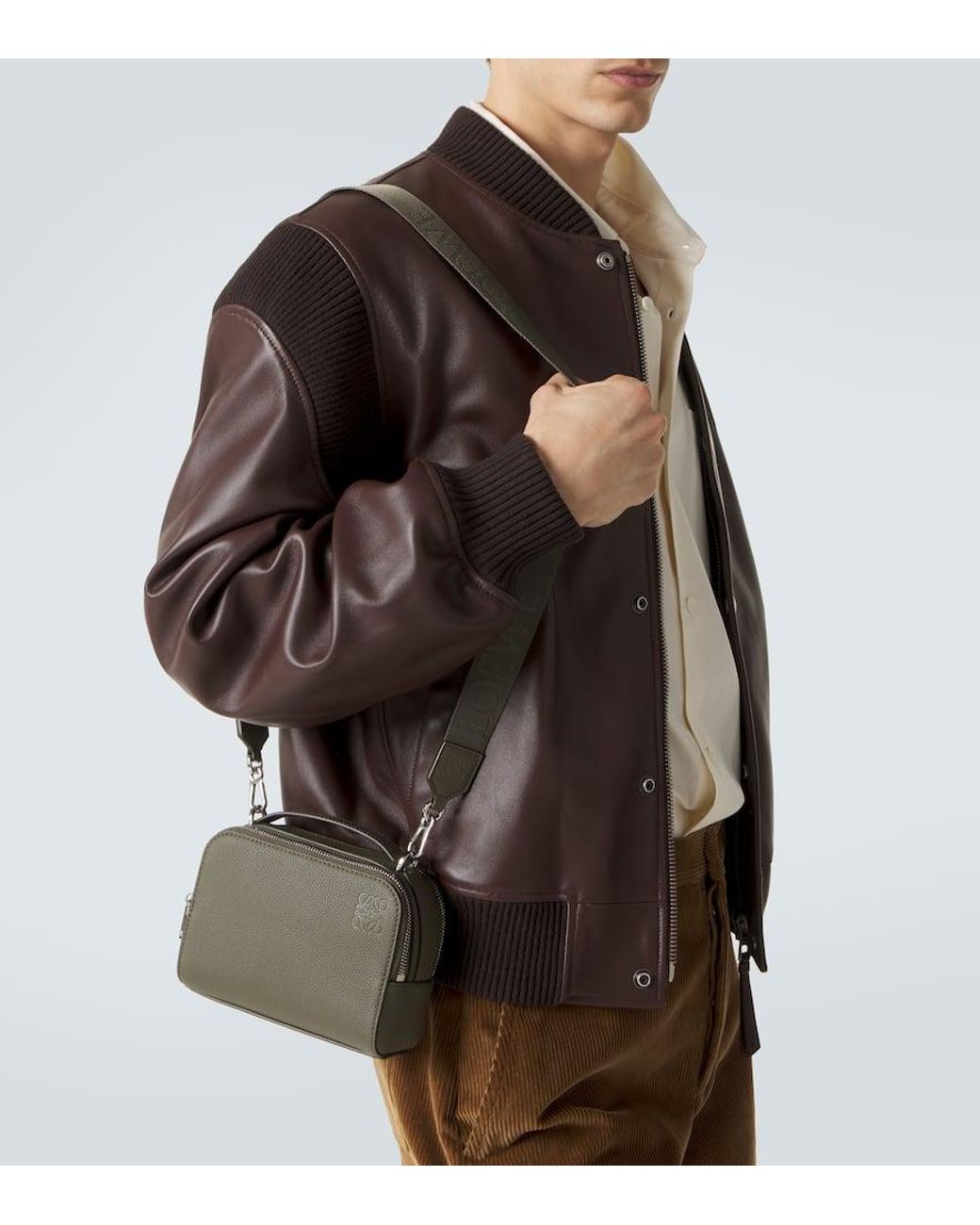 Loewe Schultertasche Mini Aus Leder in Green für Herren