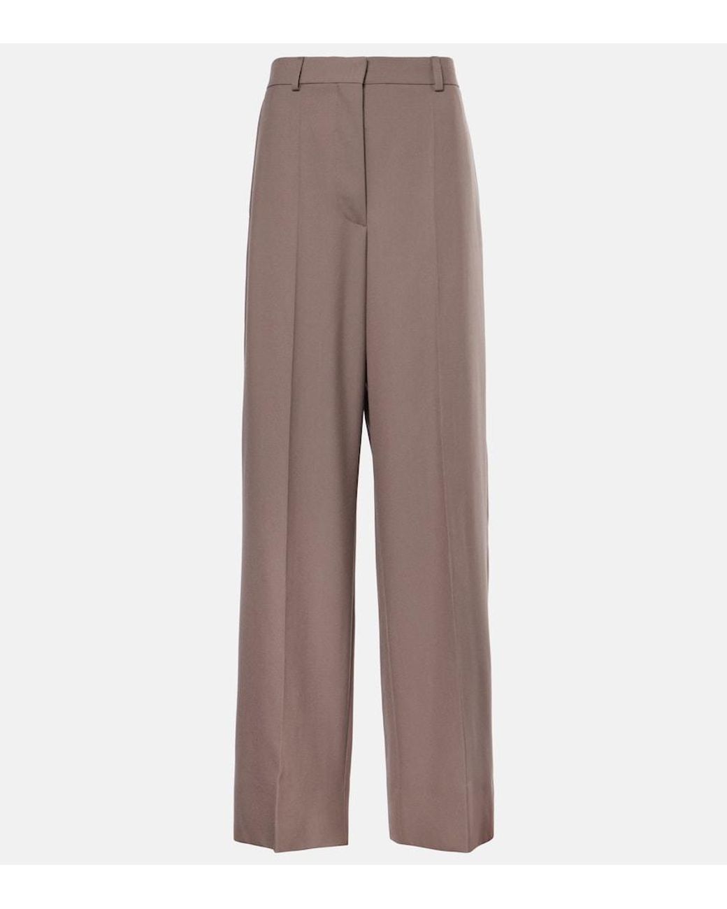 Stella McCartney Brown Wool Wide-Leg Pants
