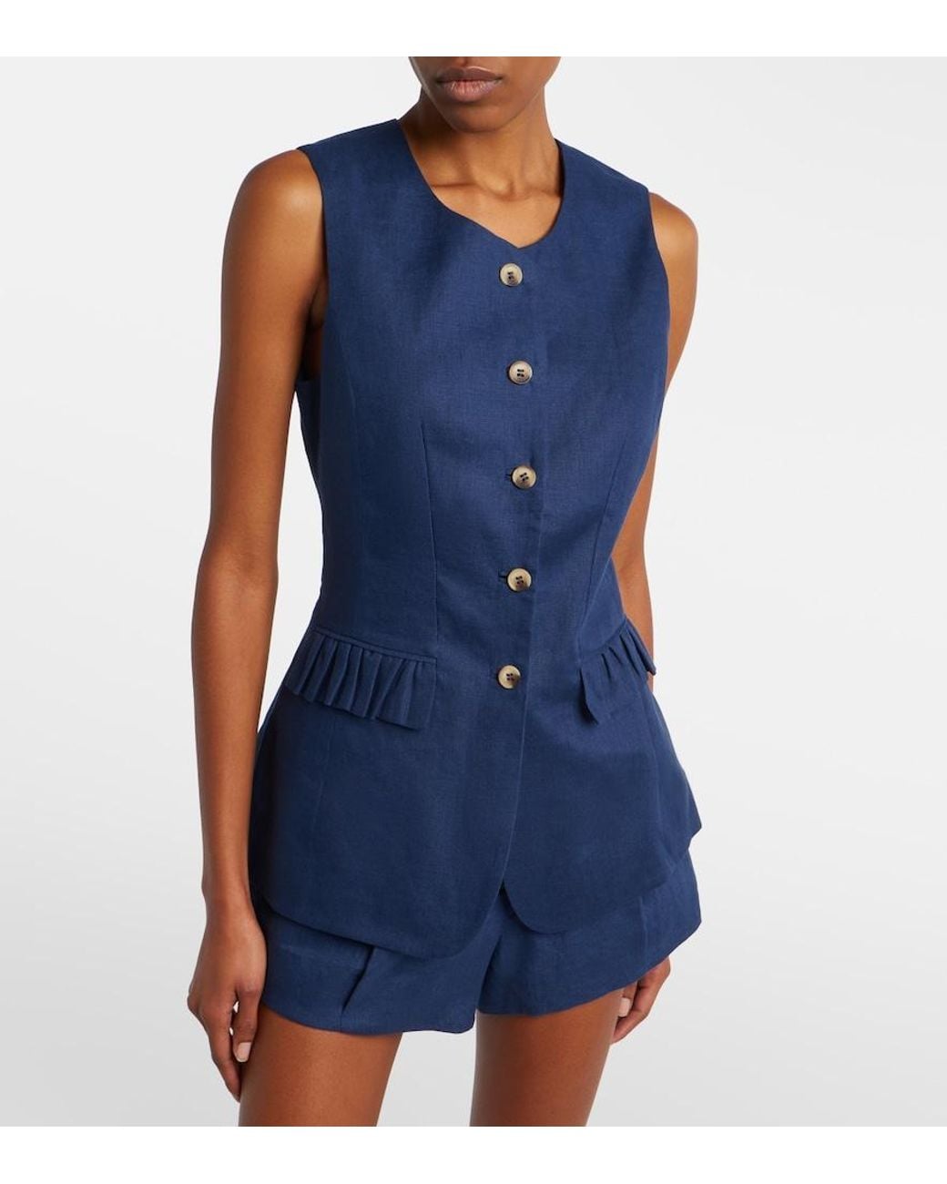 Posse Blue Matilda Linen Vest