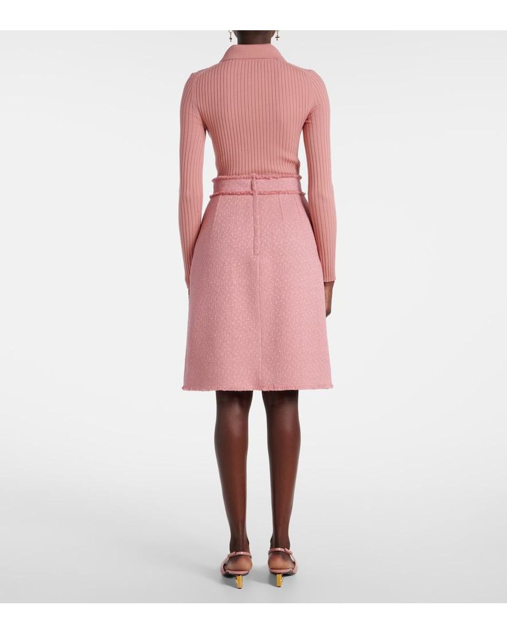 Dolce & Gabbana Pink Dg Wool-Blend Skirt