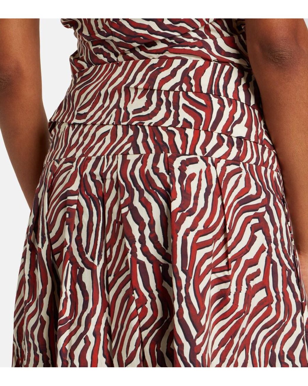 Proenza Schouler Red Label Nessa Printed Cotton-Blend Midi Skirt