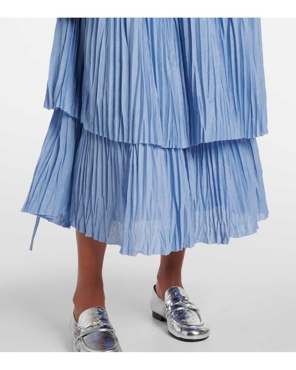 Proenza Schouler Blue Label Clyne Pleated Jersey Maxi Dress