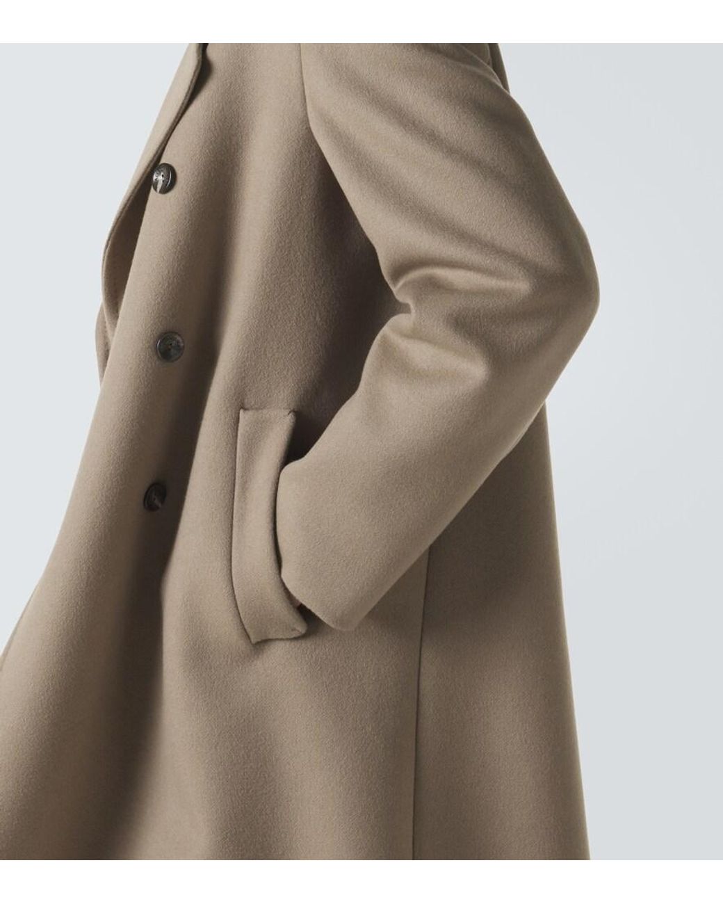 Agnona Natural Double-Breasted Cashmere Coat for men