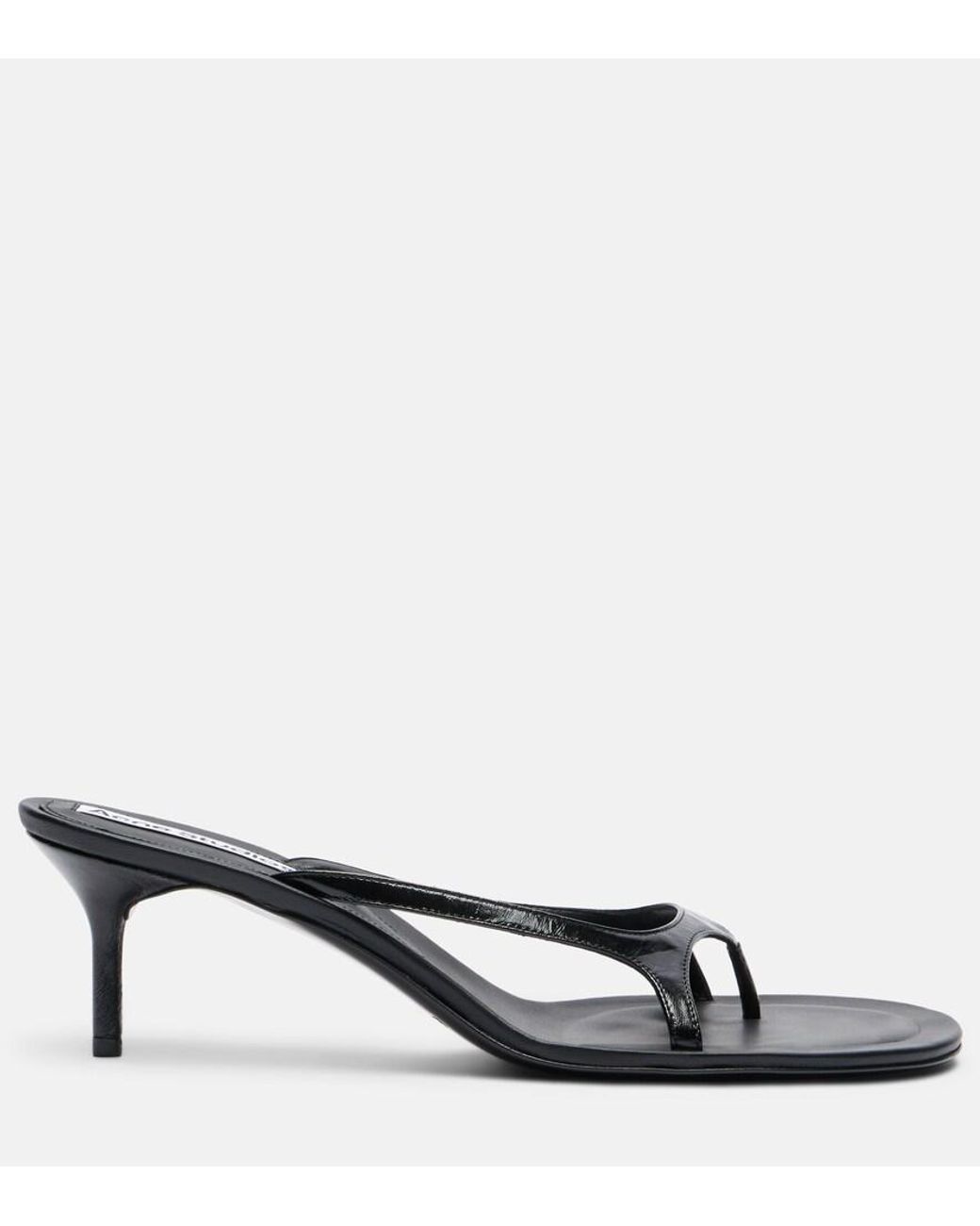 Acne Gray Leather Thong Sandals