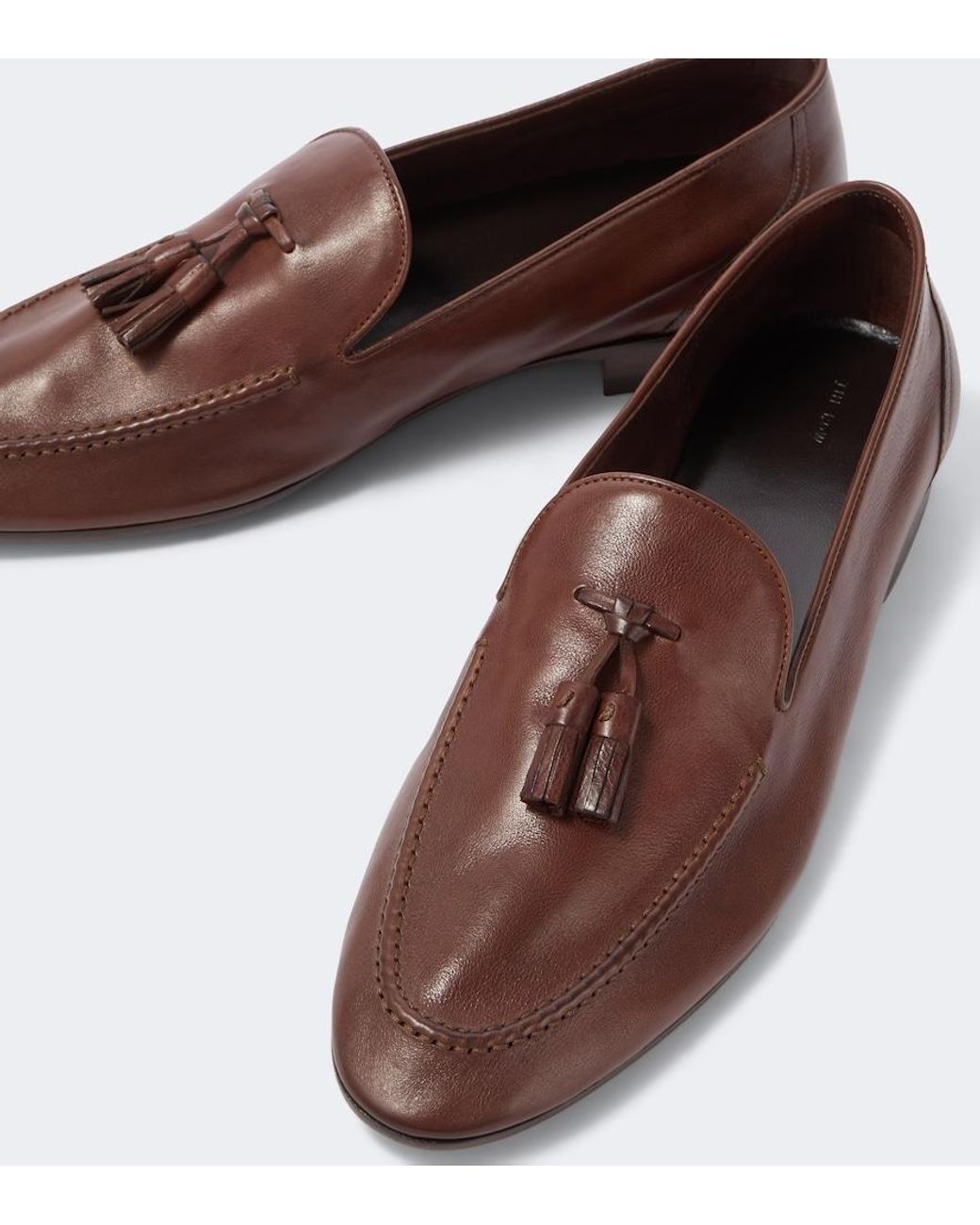 The Row Brown Caden Leather Loafers for men