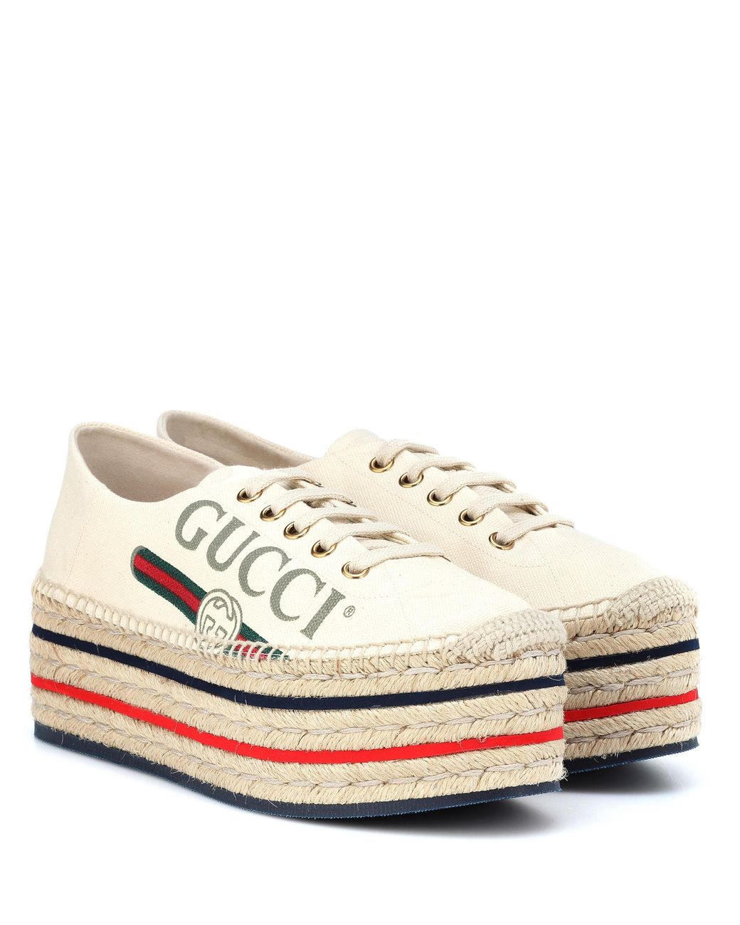 gucci logo canvas espadrille