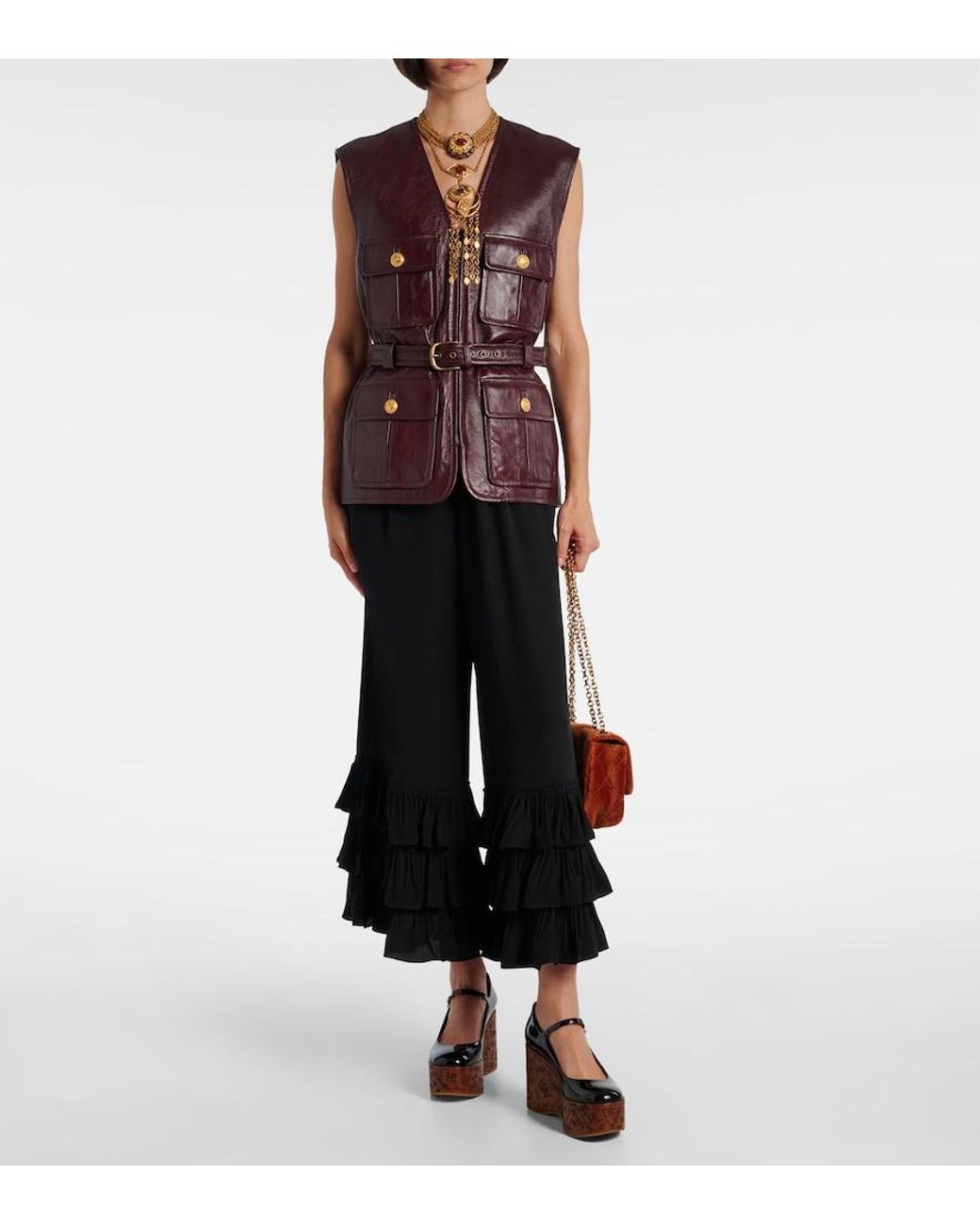 Chloé Brown Chloã Wedges With Mary Jace Ankle Strap And High Wedge Heel