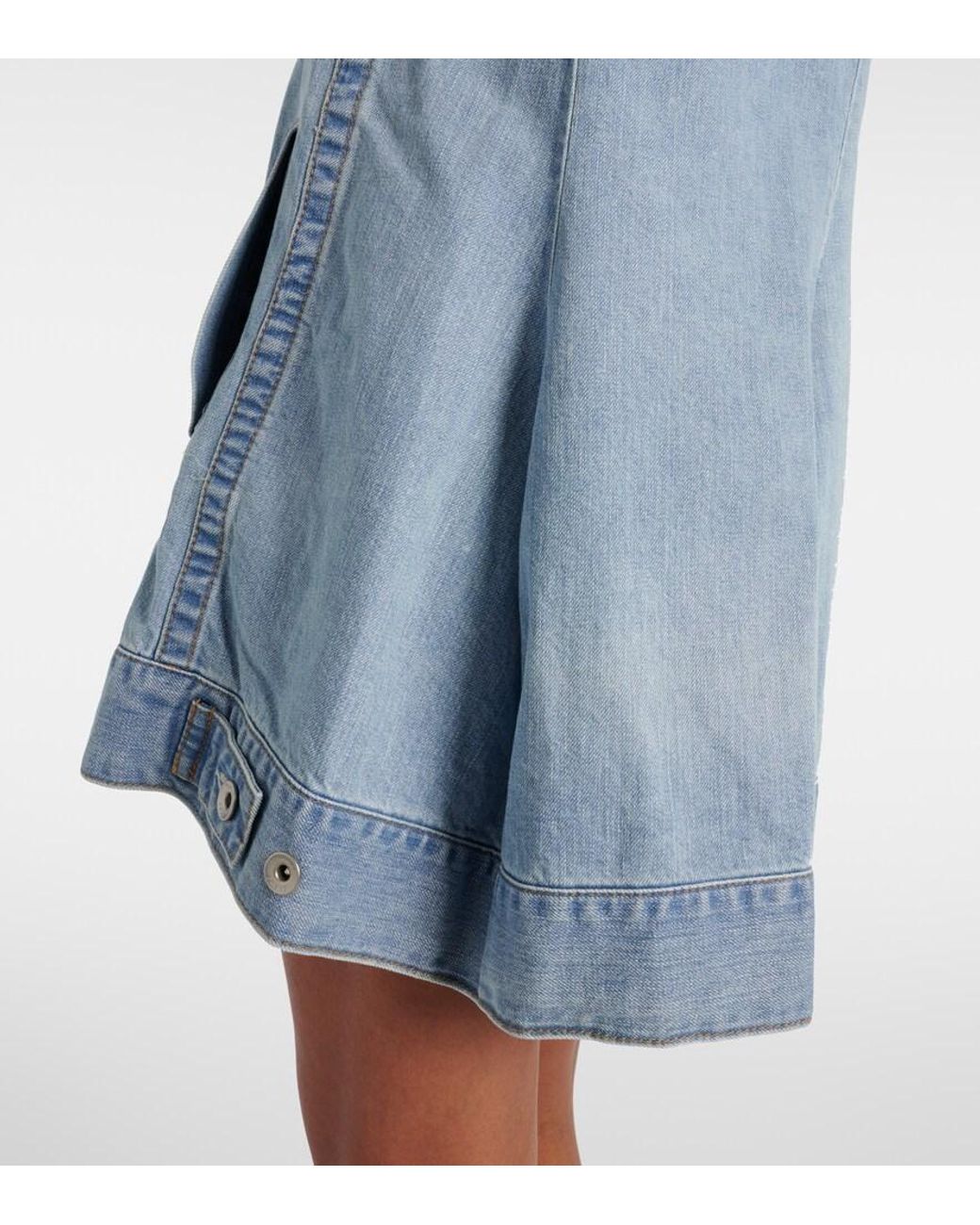 Sacai Blue Deconstructed Denim Minidress