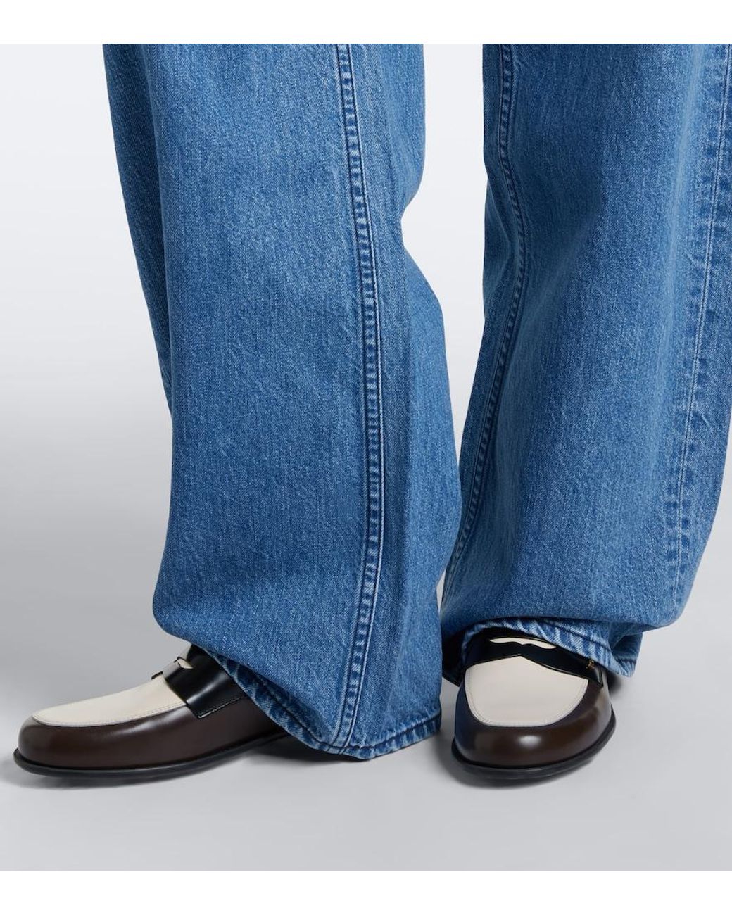 SLVRLAKE Denim Blue Cassie Wide-Leg Jeans