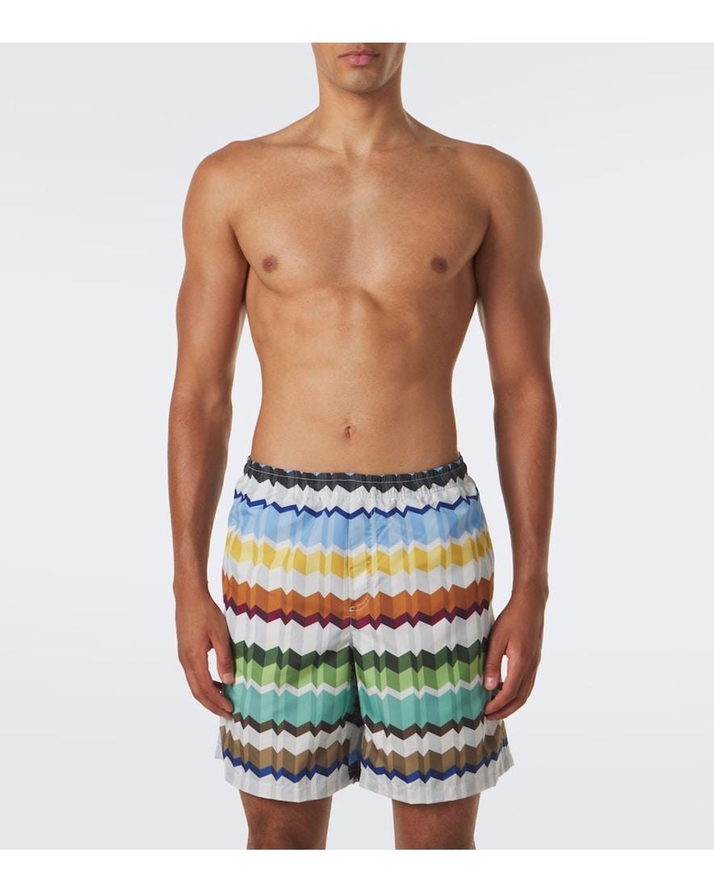 Missoni Blue Zigzag Swim Trunks for men