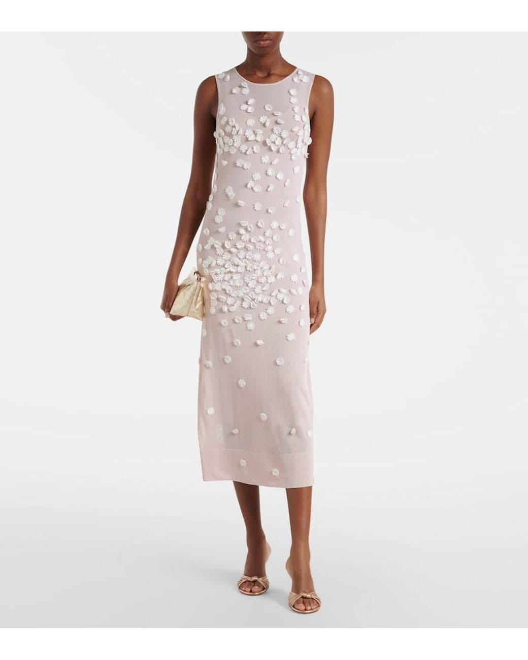 Altuzarra Pink Nelly Floral-Applique Midi Dress
