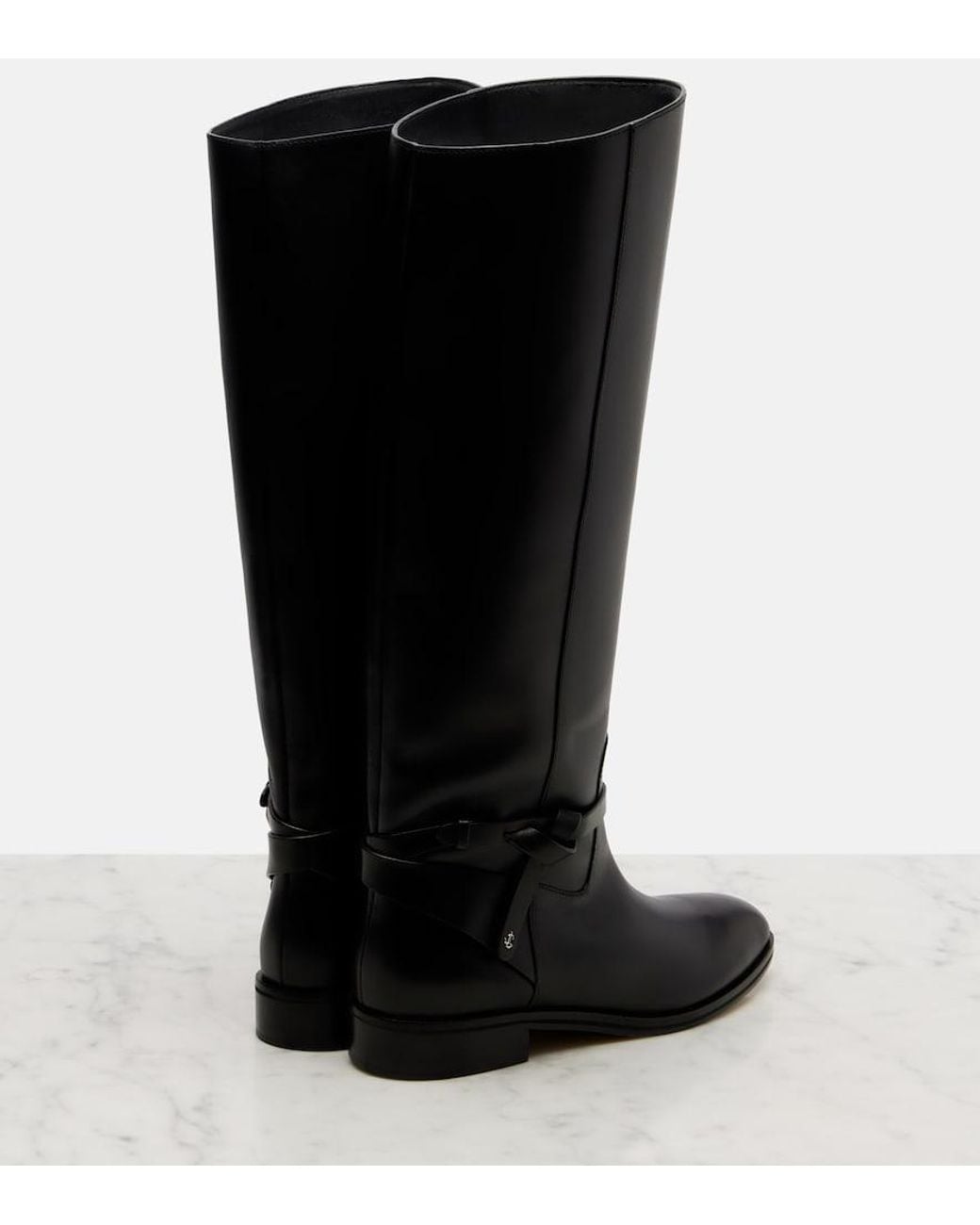 Jimmy Choo Black Lawton Leather Knee-High Boots