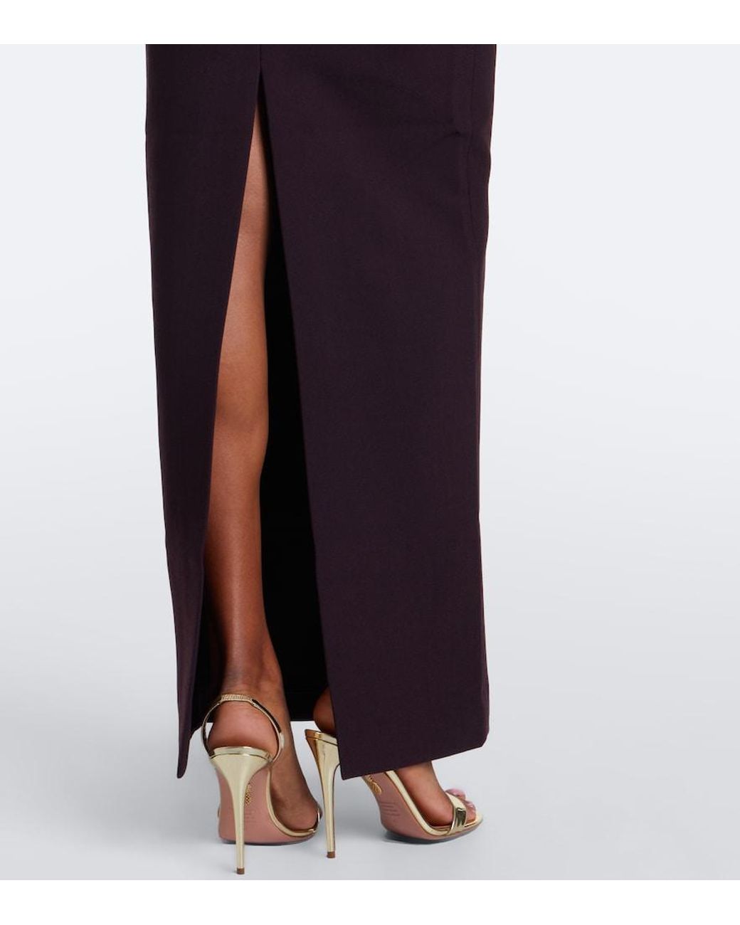 Roland Mouret Purple Embellished Paneled Corset Gown