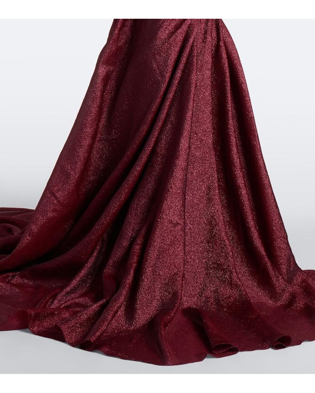 Marmar Halim Red Draped Strapless Bustier Gown