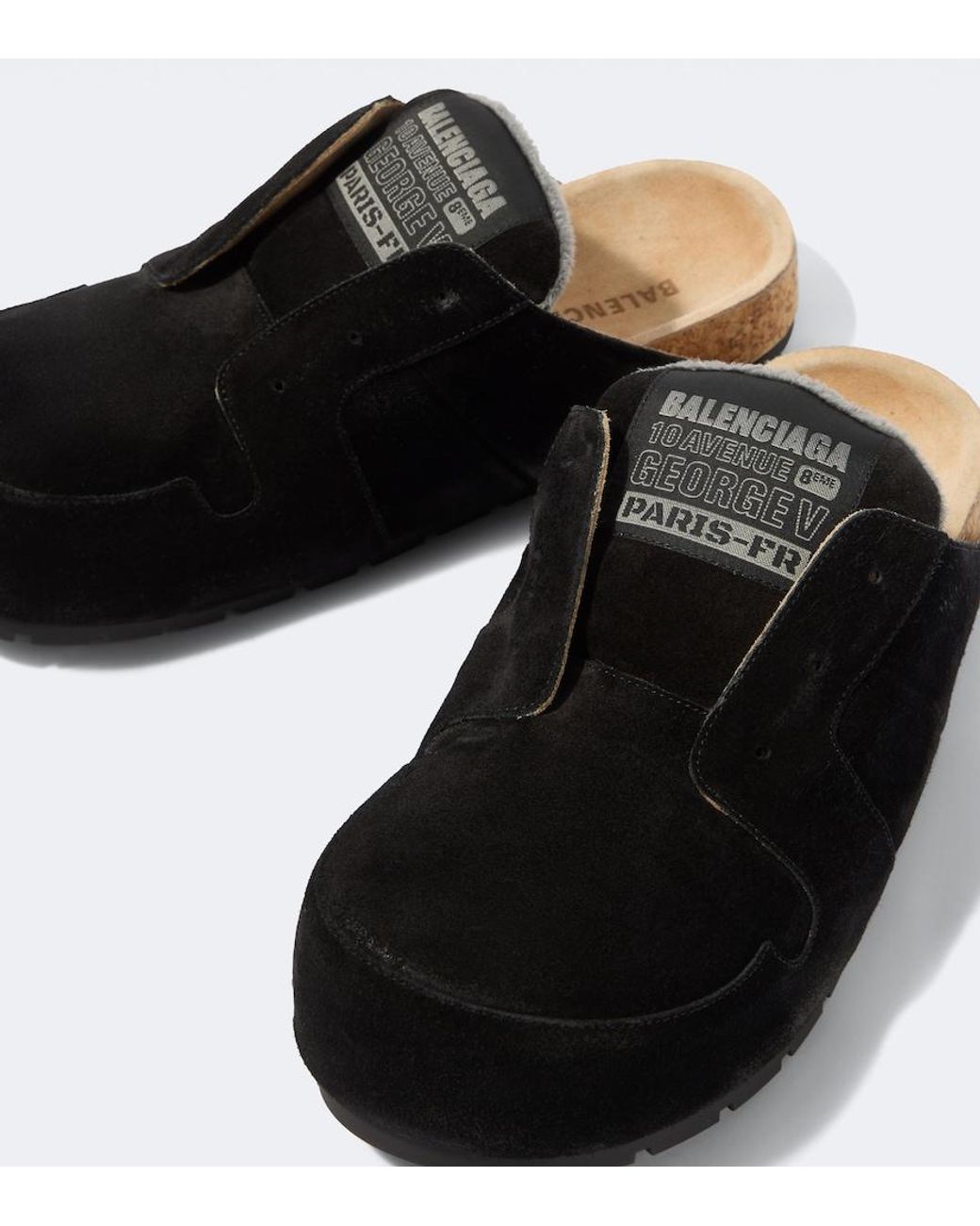 Balenciaga Black Dumbo Suede Slides for men