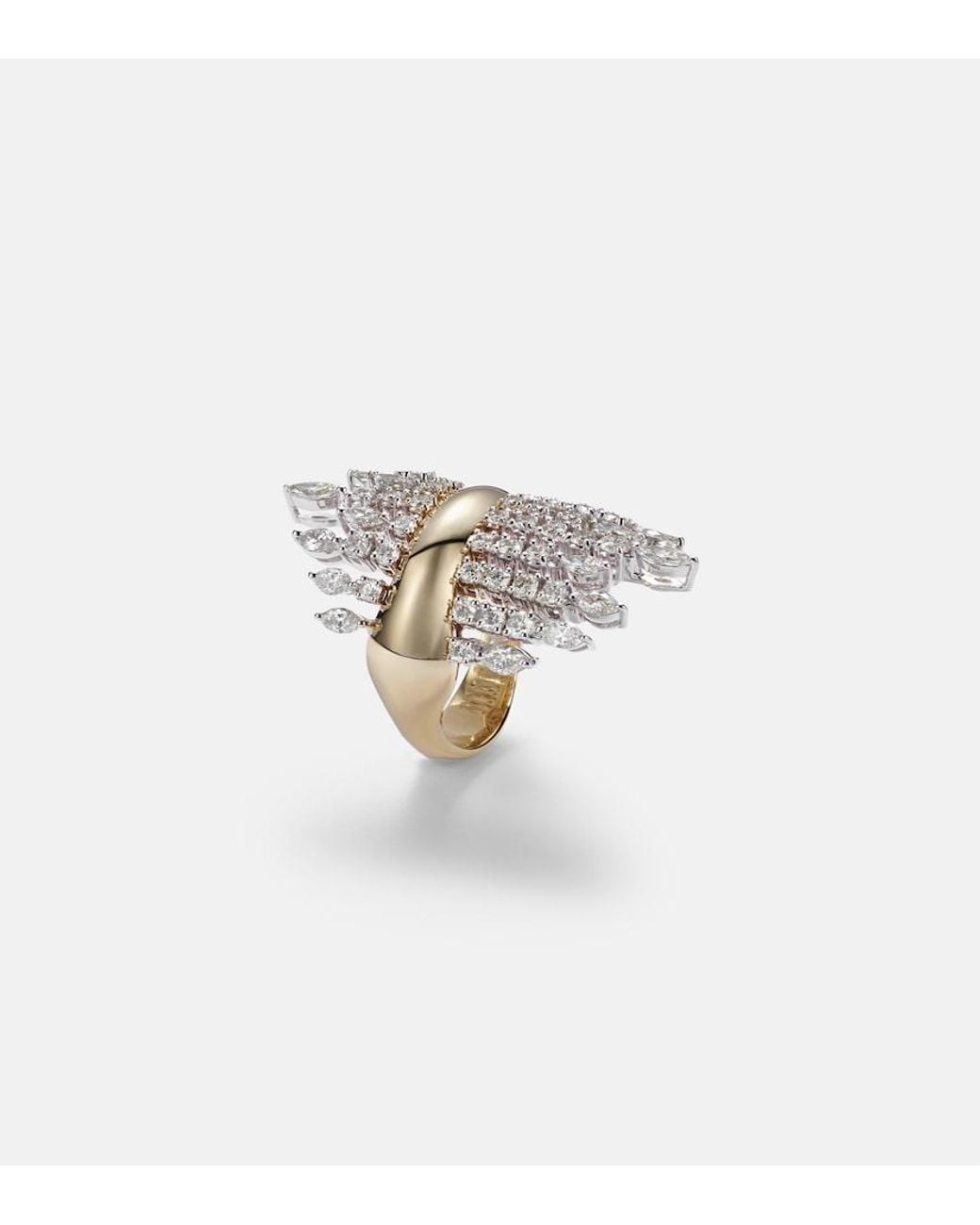 YEPREM White Golden Strada 18Kt And Ring With Diamonds