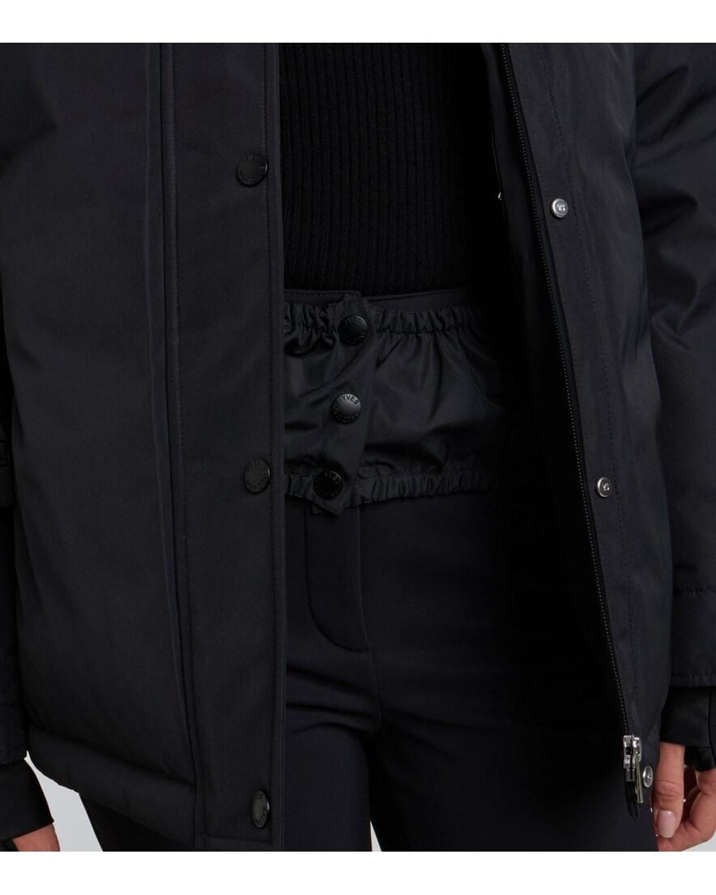 Yves Salomon Black Belted Shearling-Trimmed Ski Jacket