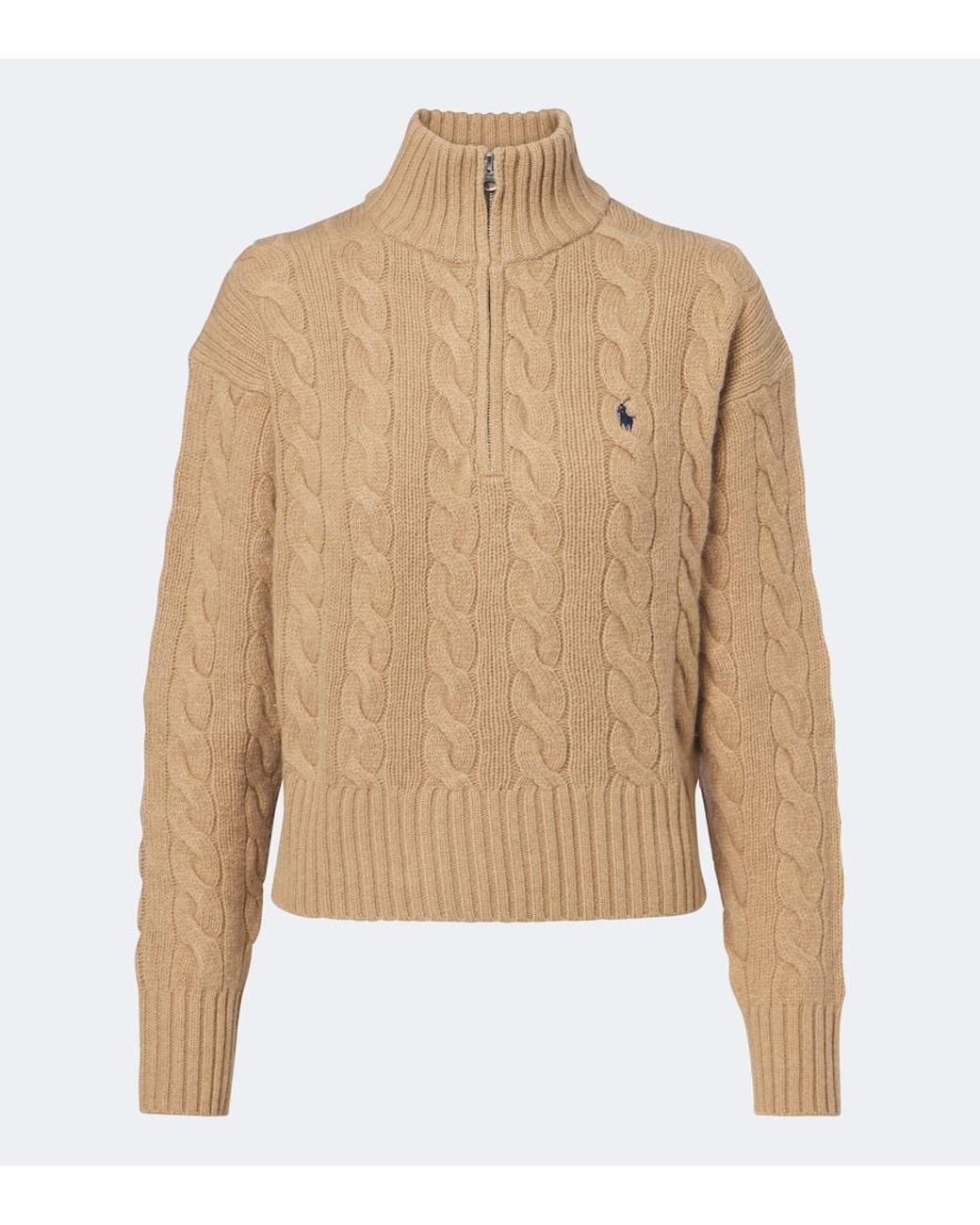 Polo Ralph Lauren Natural Cable-Knit Wool And Cashmere Sweater