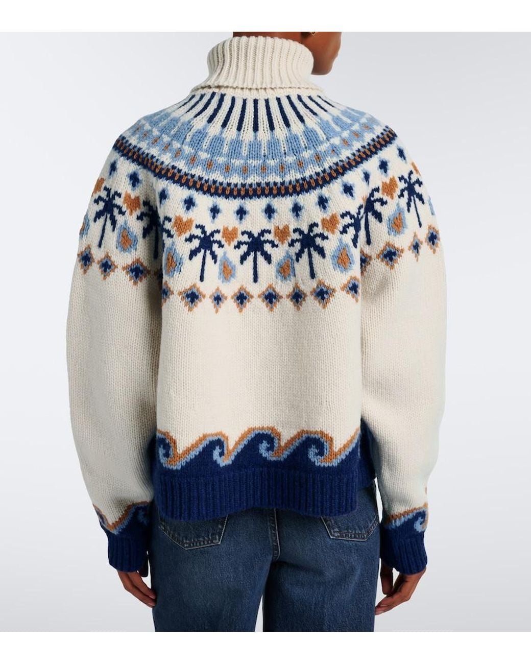 Alanui Blue Sweet Winter Virgin Wool Turtleneck Sweater