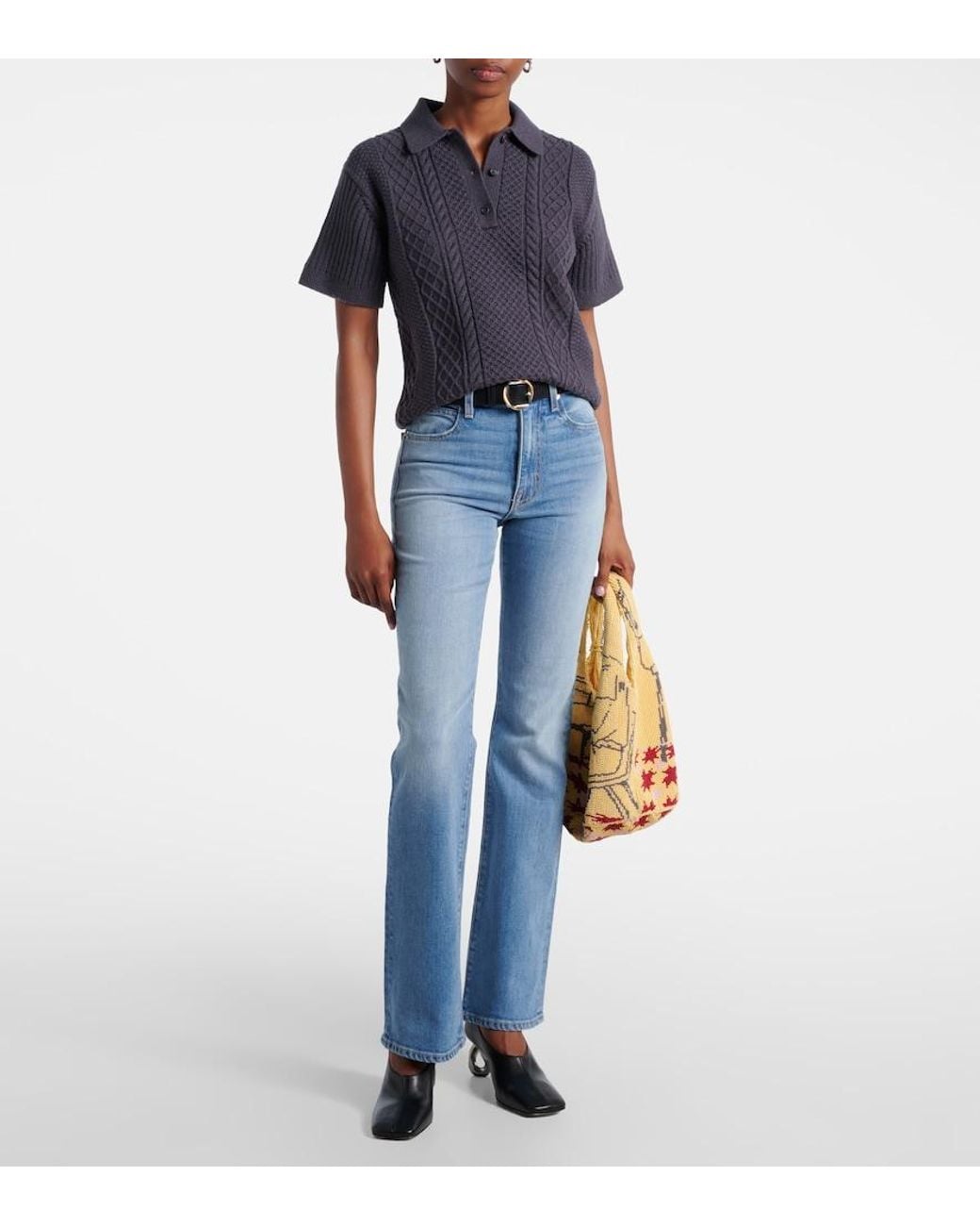 SLVRLAKE Denim Blue Anita High-Rise Bootcut Jeans