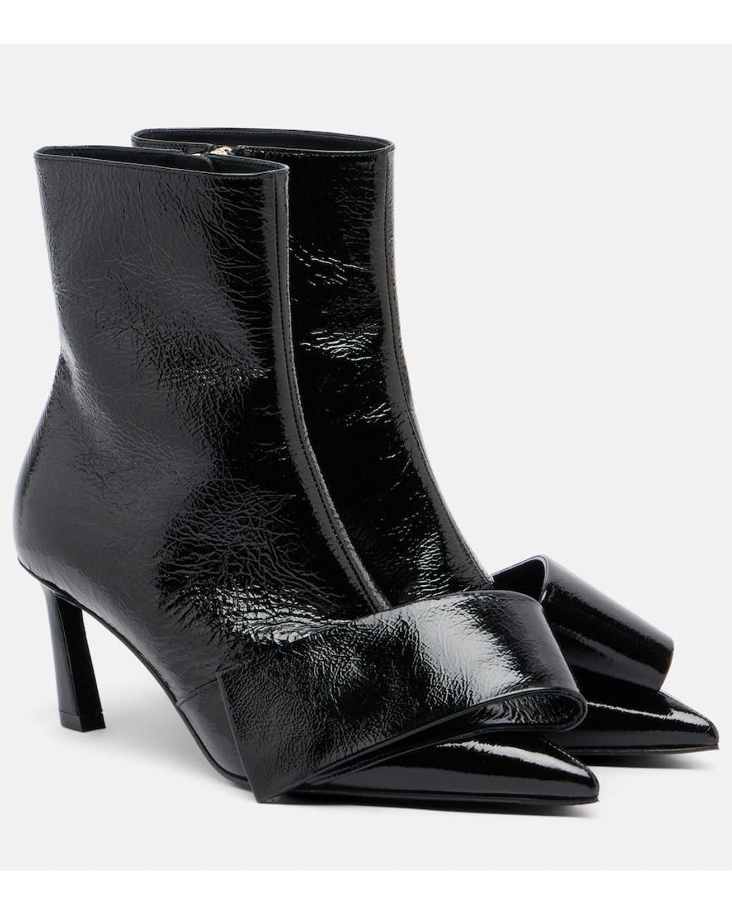 Givenchy Black Twisted Ribbon Leather Ankle Boots