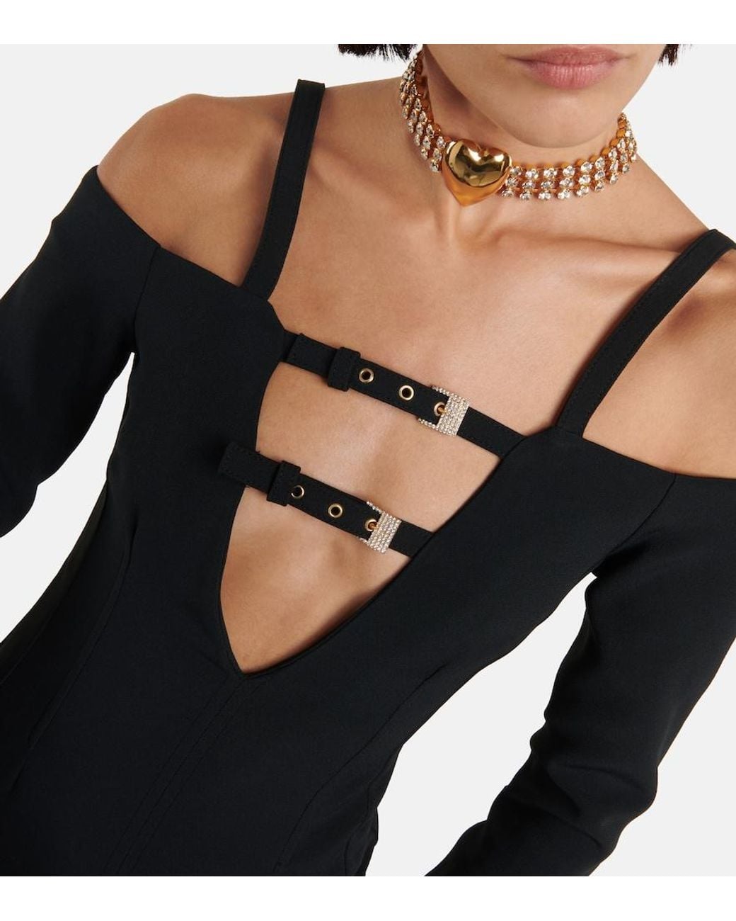 Blumarine Black Embellished Minidress