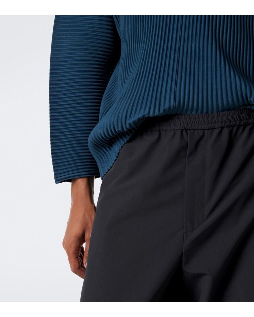 Homme Plissé Issey Miyake Blue Monthly Colors: September Pleated Henley Shirt for men