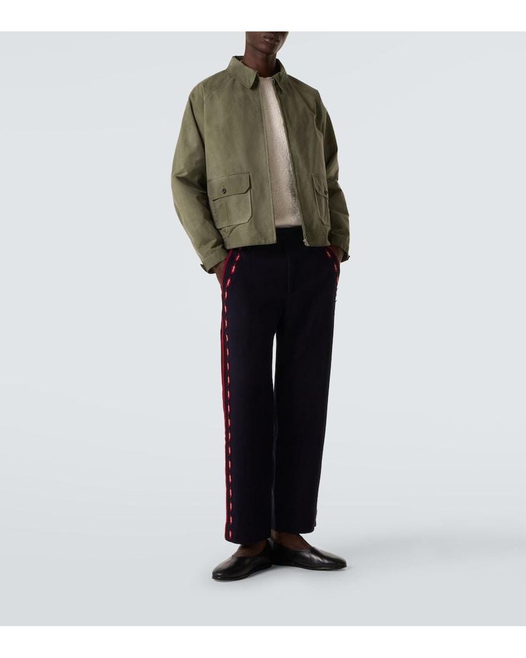 Bode Green Cotton Blouson Jacket for men