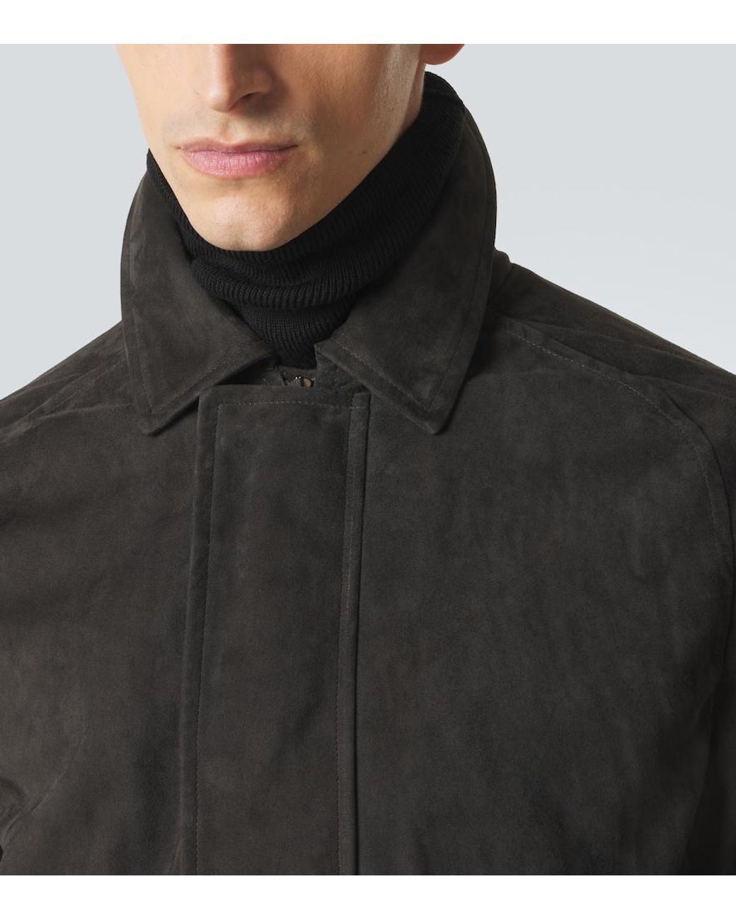 Saman Amel Jacke City Aus Veloursleder in Black für Herren
