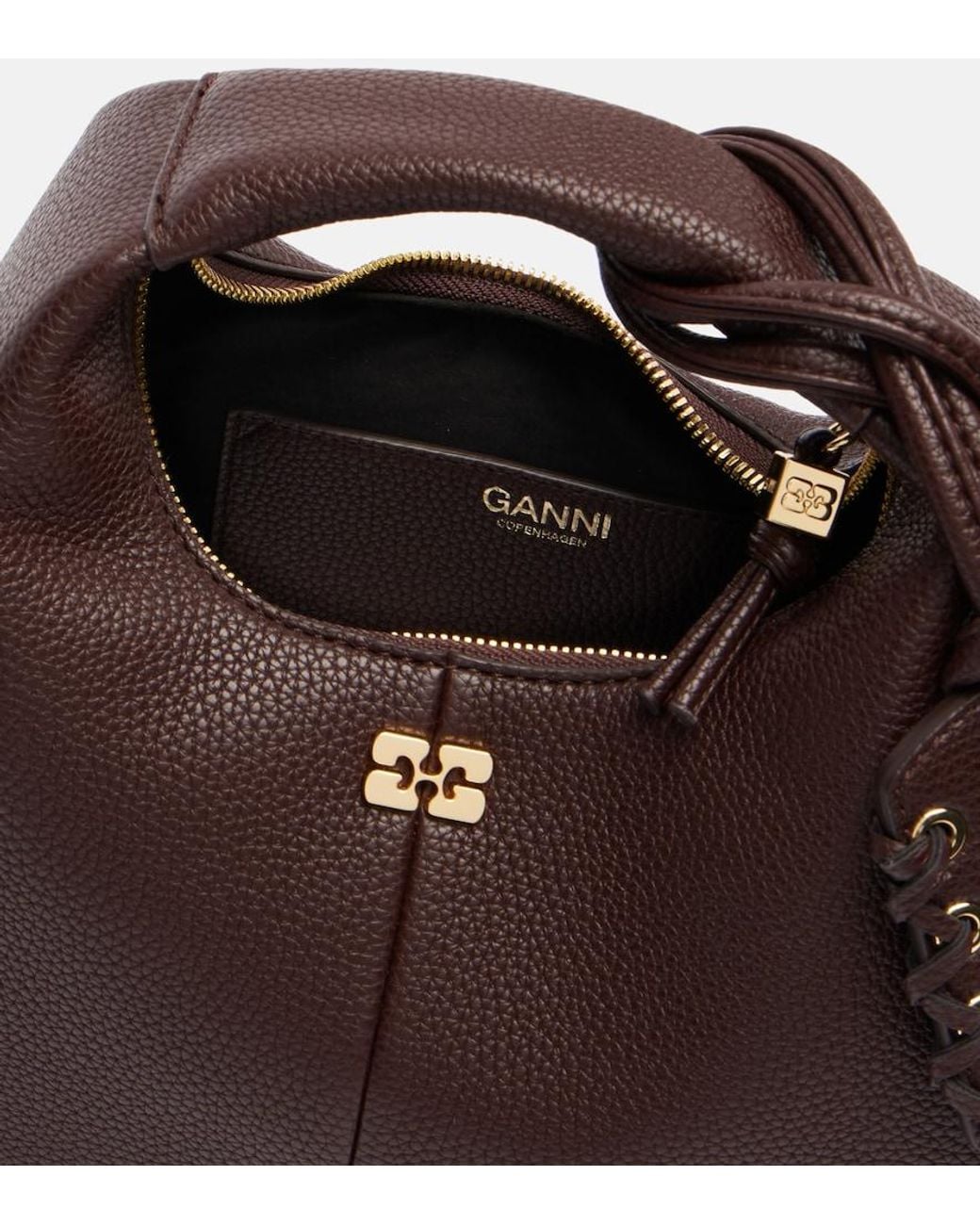 Ganni Brown Mini Tote Bag
