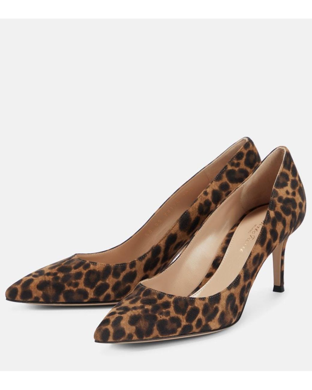 Gianvito Rossi Brown Gianvito 70 Leopard-Print Suede Pumps