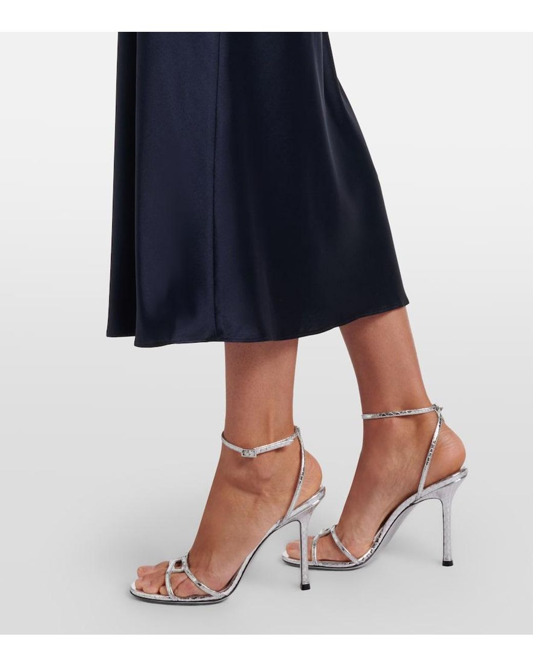 Dorothee Schumacher Blue Sense Of Shine Silk-Blend Satin Slip Dress