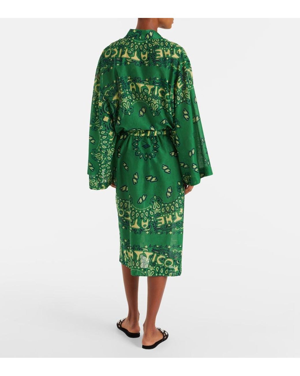 The Attico Green Bandana Cotton Muslin Kaftan