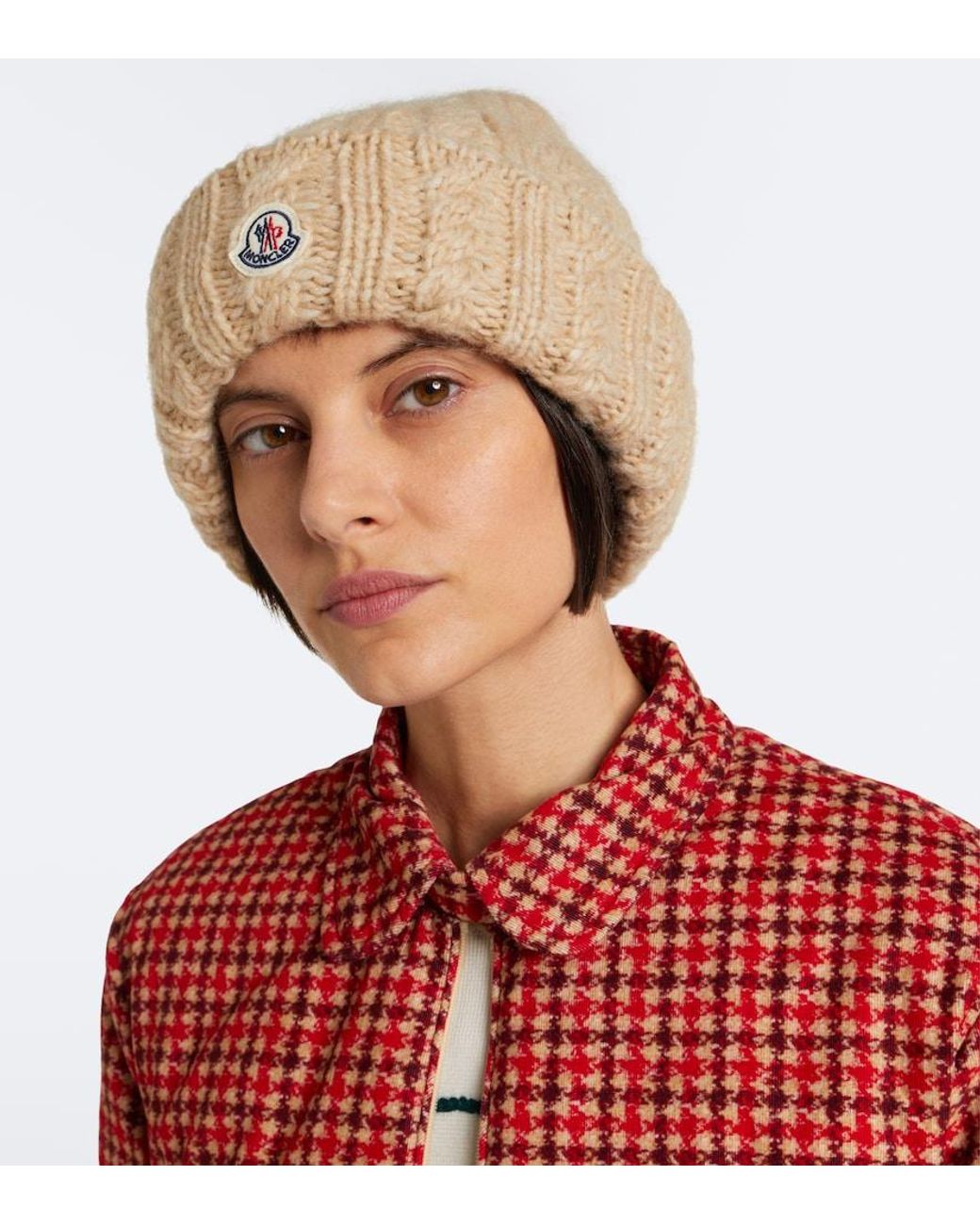 Moncler Natural Cable-Knit Alpaca And Wool-Blend Beanie