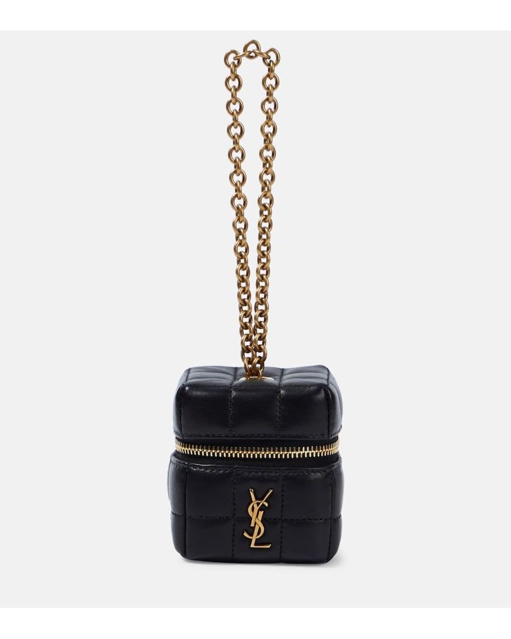 Saint Laurent Cassandre Mini Matelasse Leather Bag in Black