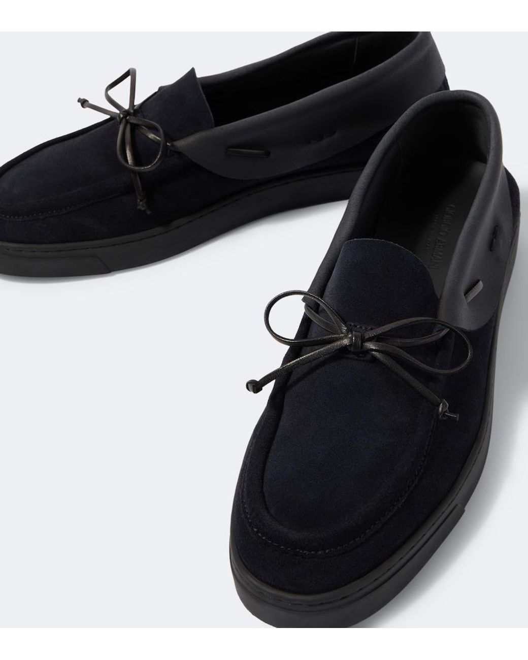 Giorgio Armani Black Suede Loafers for men
