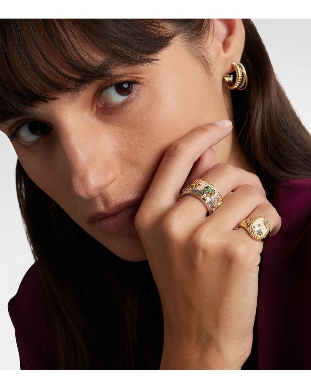 Yvonne Léon White Ring 24 Heures Aus 9Kt Gelbgold (375/1000) Mit Edelsteinen