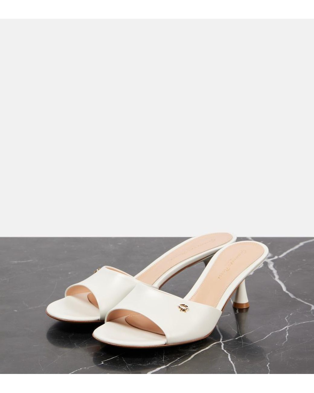 Gianvito Rossi Natural 55 Leather Mules