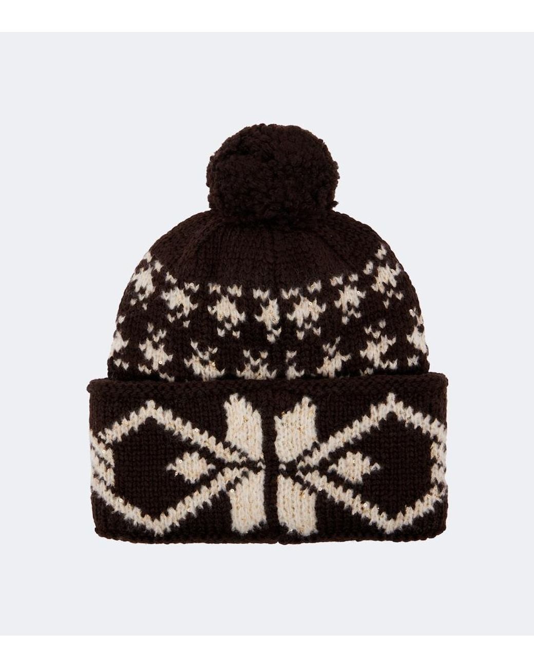 Moncler Black Fair Isle Sequined Wool-Blend Beanie