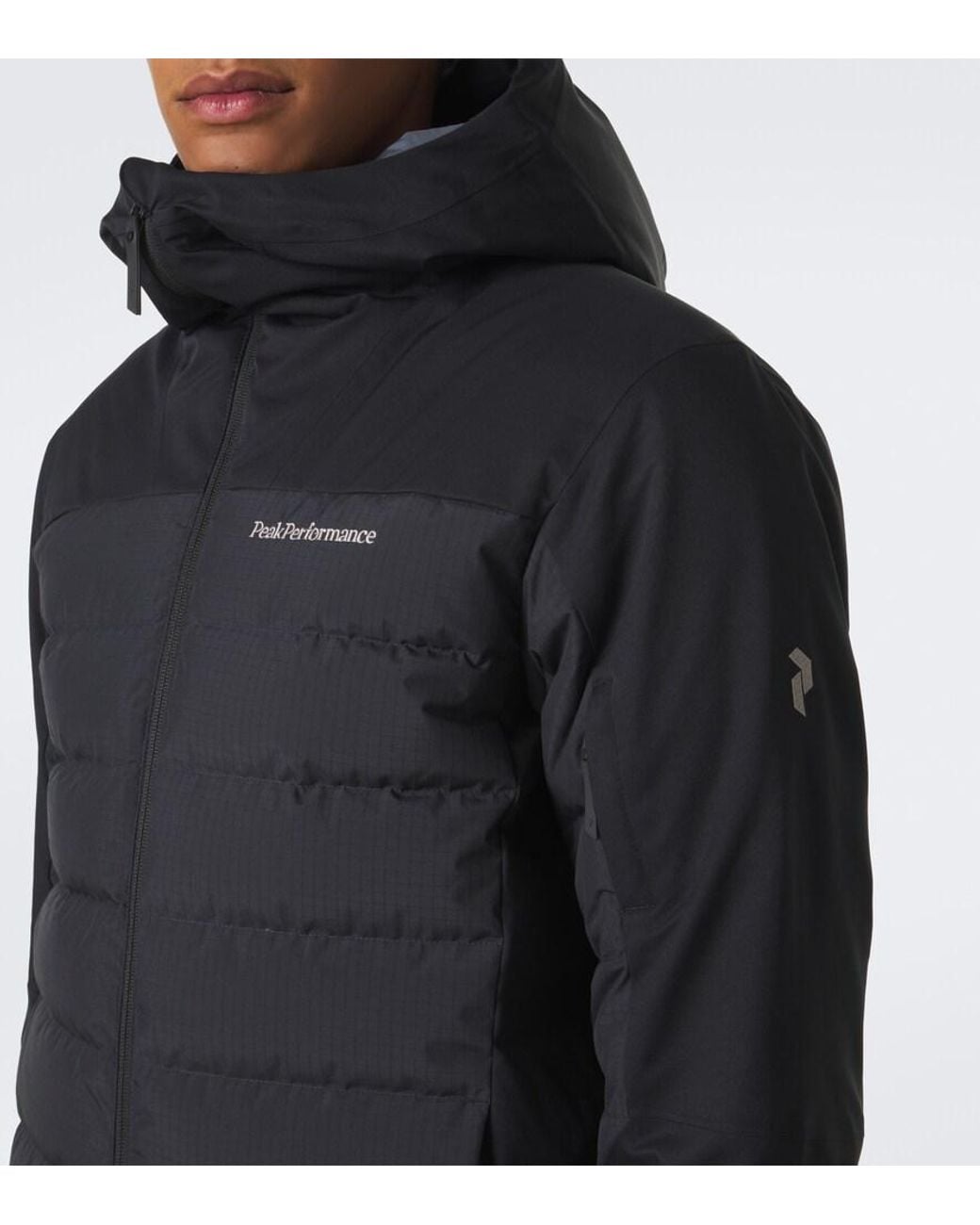 Peak Performance Black Shred Hooded Down Ski Jacket for men