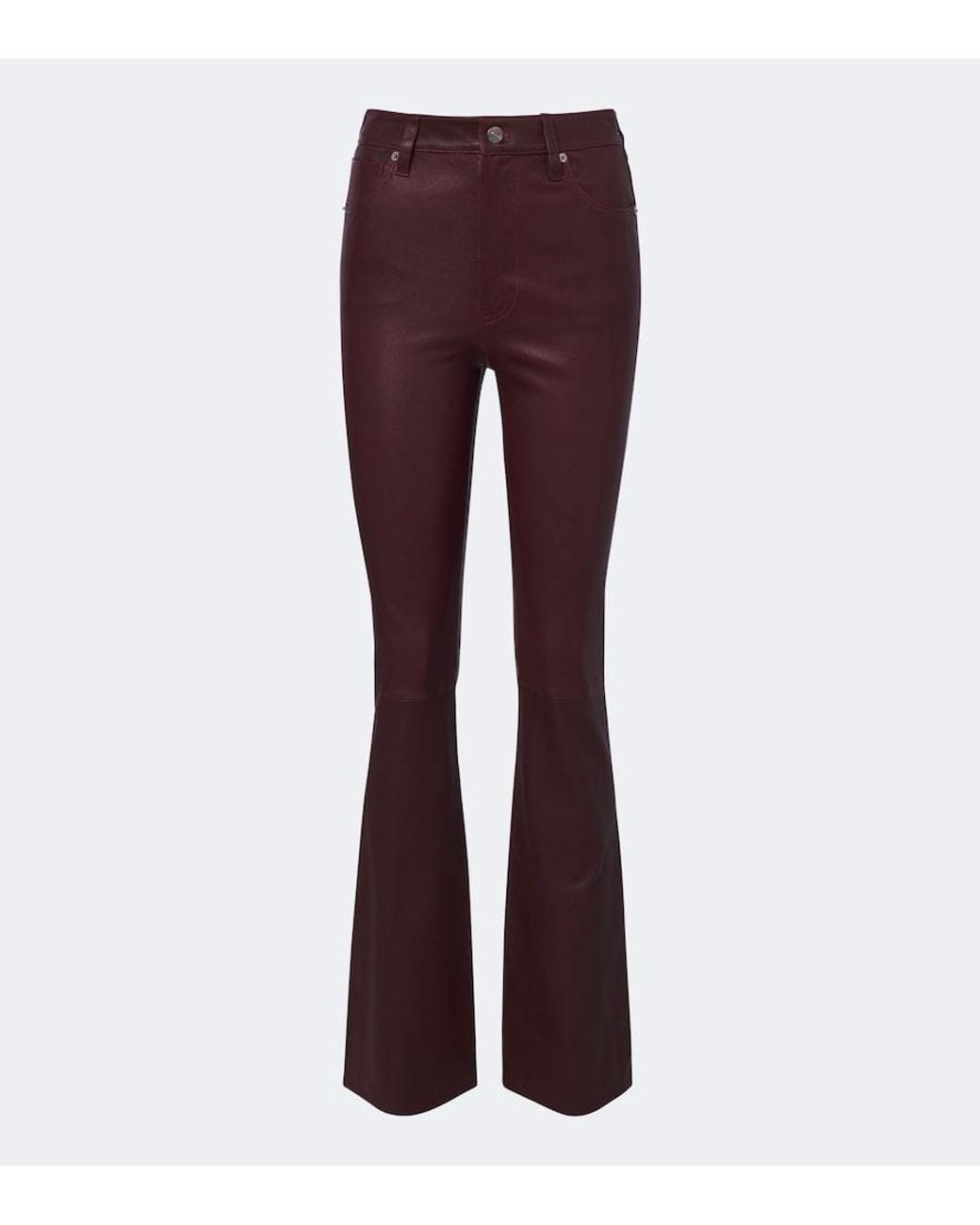 FRAME Purple Leather Bootcut Pants