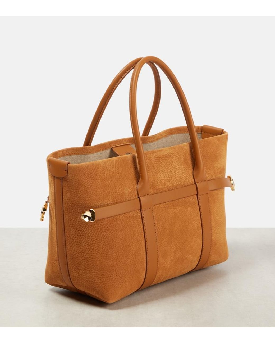 Loro Piana Brown Ghiera Small Leather Tote Bag