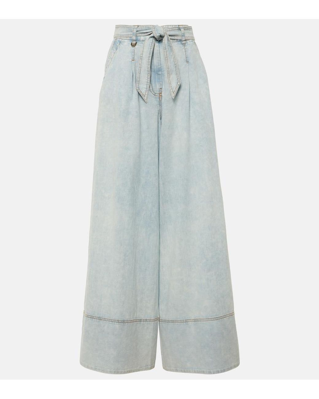 Zimmermann Blue High-Rise Wide-Leg Jeans