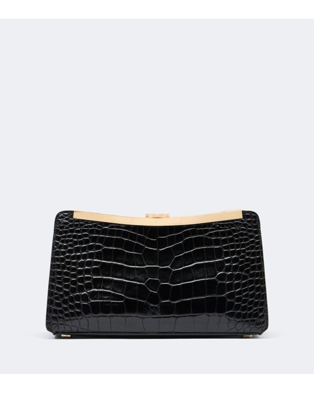 Jonathan Simkhai Black Solange Croc-Effect Leather Clutch