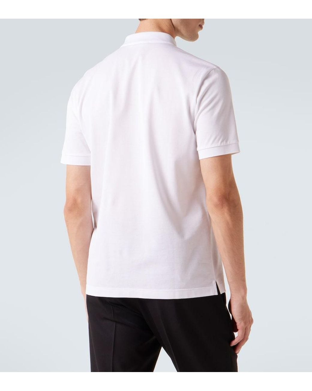 Prada White Logo Cotton Polo Shirt for men