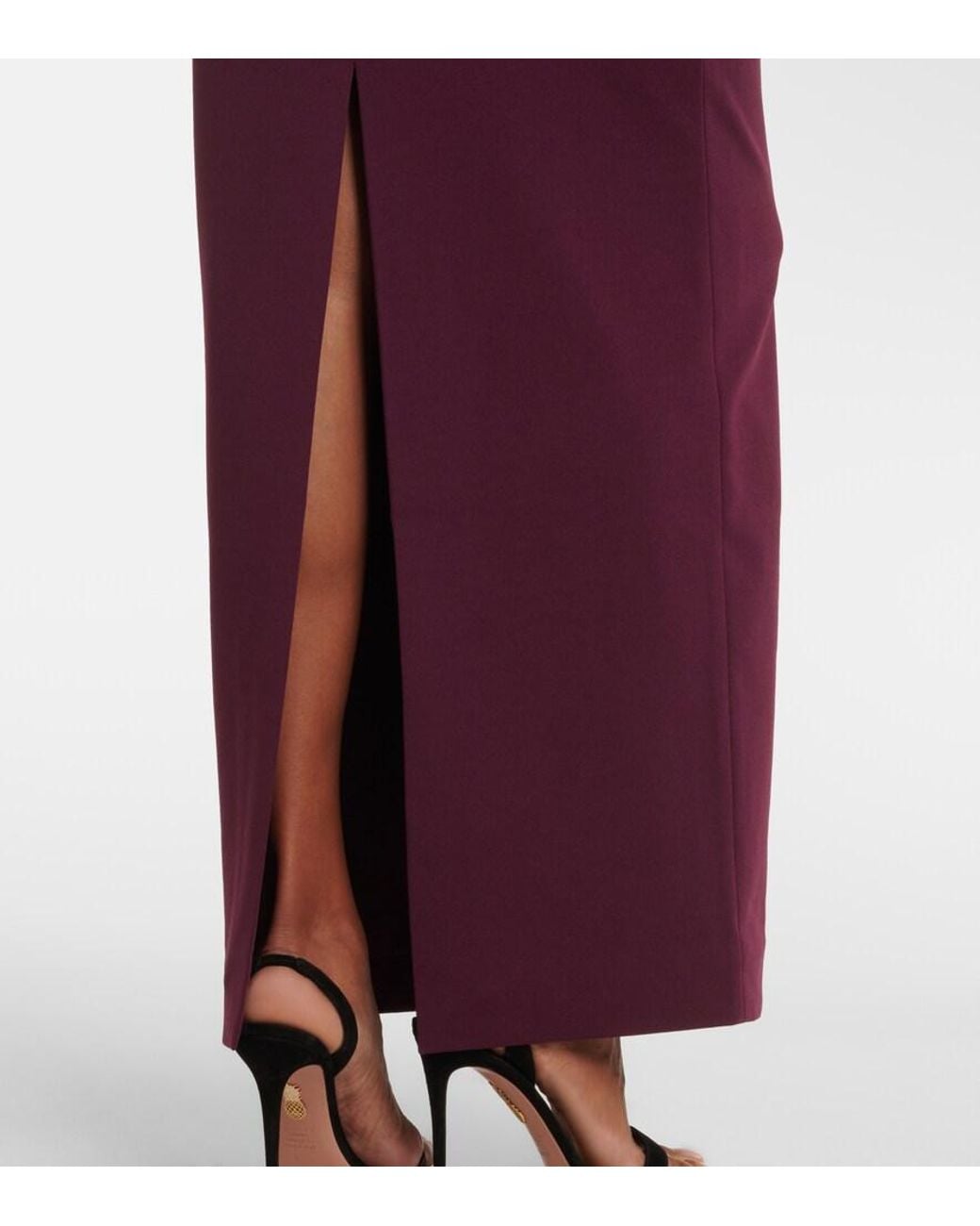 Solace London Purple Kori Satin-Trimmed Gown