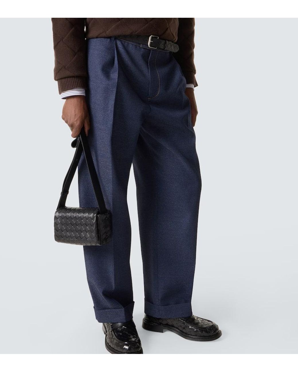 Bottega Veneta Schultertasche Mini Aus Leder in Black für Herren