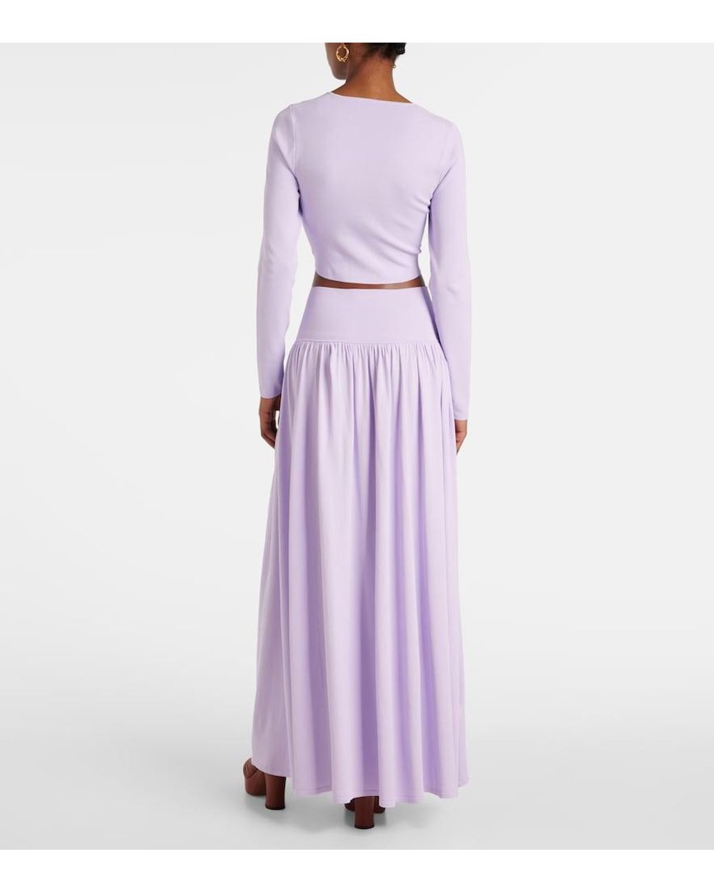 Zimmermann Purple High-Waisted Maxi Skirt