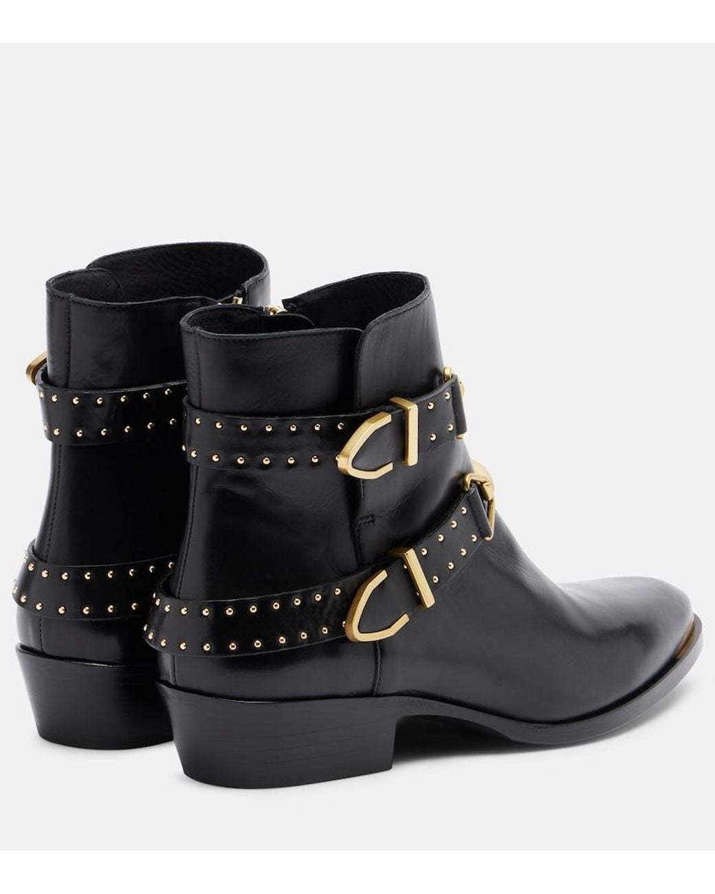 Isabel Marant Black Zalya Studded Leather Ankle Boots